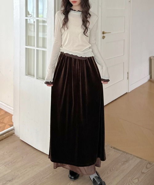 セール】【Good Riddance】ストレートシルエット ベロア ロング