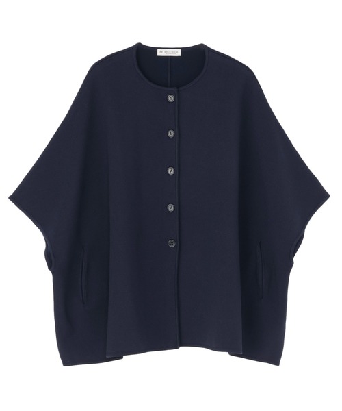 TOKYO SHIRTS(トウキョウシャツ)の「ワイドシルエット ポンチョ(カーディガン/ボレロ・レディース・ネイビー/ブラウン・M/L)」の8枚目の写真