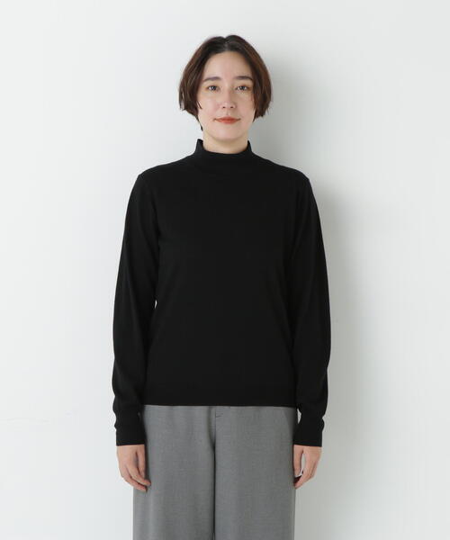 human woman(ヒューマンウーマン)の「◆ウールMIXハイゲージバイカラータートルプルオーバー(ニット/セーター・レディース・グレー系その他/ブラック・MEDIUM)」の11枚目の写真