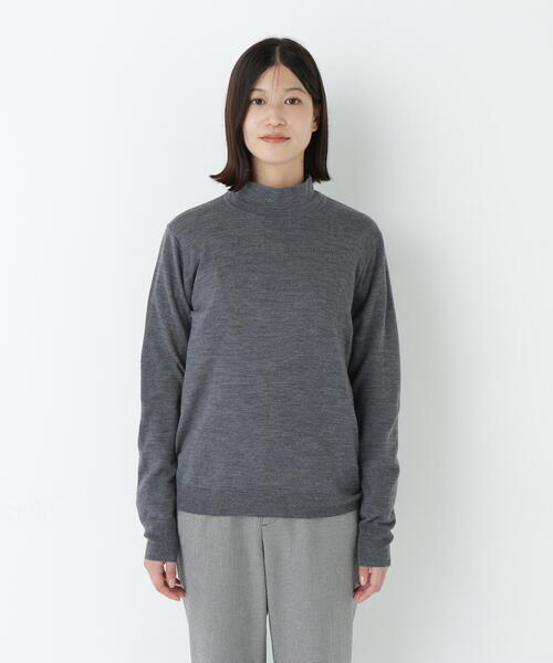 human woman(ヒューマンウーマン)の「◆ウールMIXハイゲージバイカラータートルプルオーバー(ニット/セーター・レディース・グレー系その他/ブラック・MEDIUM)」の16枚目の写真