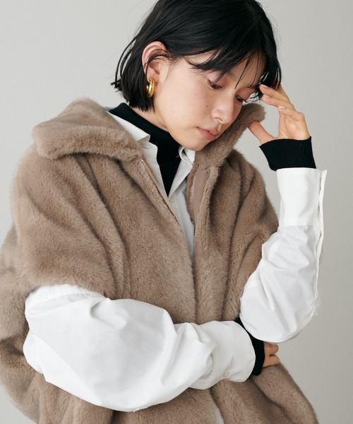 LARUTA】グラデーションファーベスト（その他アウター）｜LARUTA