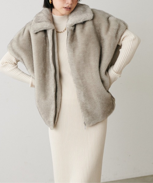 LARUTA】グラデーションファーベスト（その他アウター）｜LARUTA