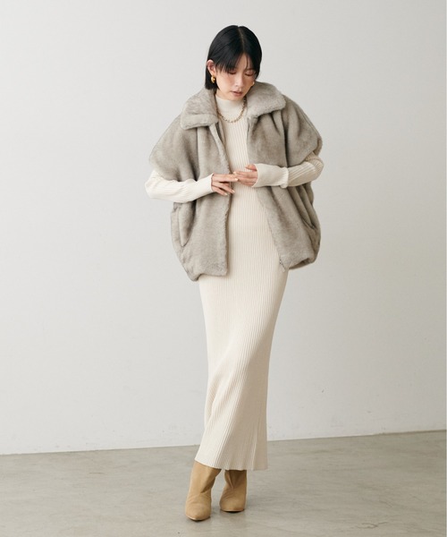 LARUTA】グラデーションファーベスト（その他アウター）｜LARUTA