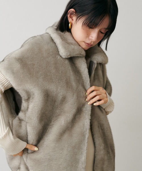 セール】【LARUTA】グラデーションファーベスト（その他アウター