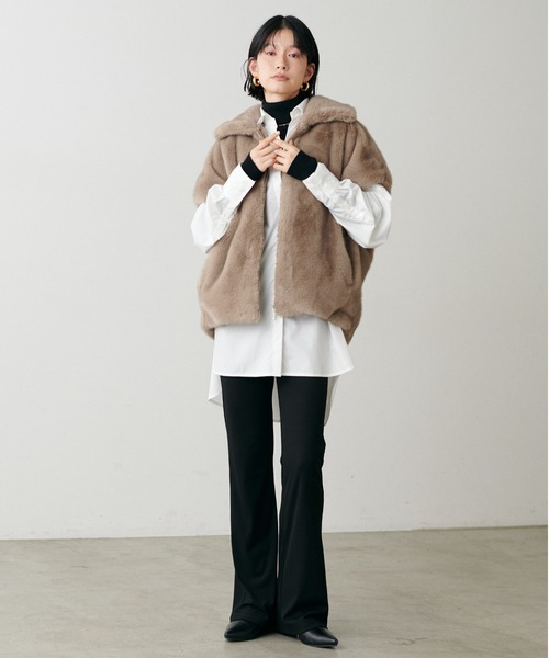 LARUTA】グラデーションファーベスト（その他アウター）｜LARUTA