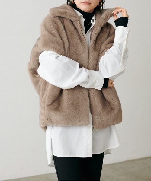 セール】【LARUTA】グラデーションファーベスト（その他アウター