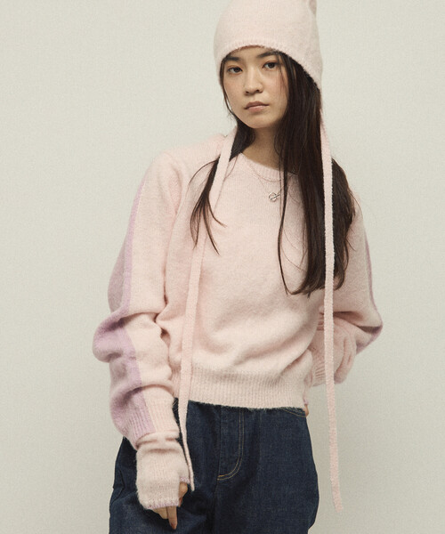 Firsthand（ファーストハンド）の「Firsthand/ファーストハンド アルパカ混 バイカラー ニットプルオーバー（ニット/セーター・レディース・オフホワイト/グレー/ピンク・FREE）」の5枚目の写真