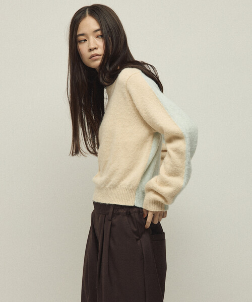 Firsthand（ファーストハンド）の「Firsthand/ファーストハンド アルパカ混 バイカラー ニットプルオーバー（ニット/セーター・レディース・オフホワイト/グレー/ピンク・FREE）」の9枚目の写真