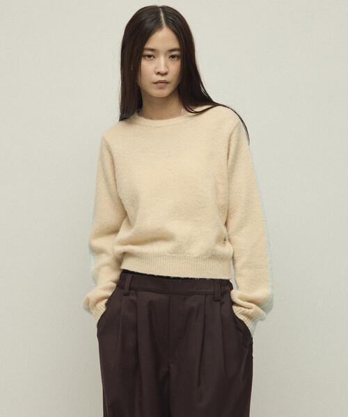 Firsthand（ファーストハンド）の「Firsthand/ファーストハンド アルパカ混 バイカラー ニットプルオーバー（ニット/セーター・レディース・オフホワイト/グレー/ピンク・FREE）」の14枚目の写真