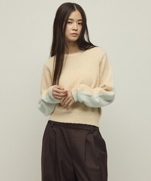 Firsthand（ファーストハンド）の「Firsthand/ファーストハンド アルパカ混 バイカラー ニットプルオーバー（ニット/セーター・レディース・オフホワイト/グレー/ピンク・FREE）」の15枚目の写真