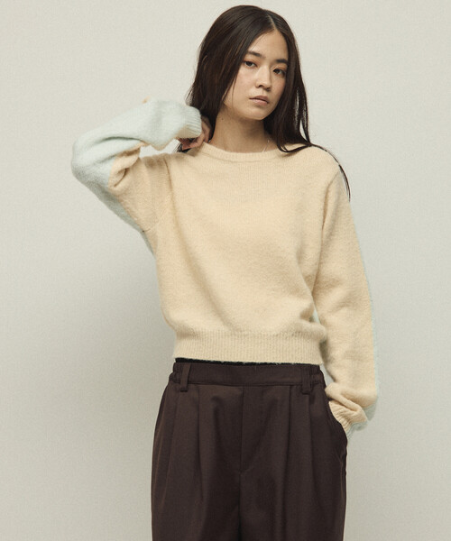 Firsthand（ファーストハンド）の「Firsthand/ファーストハンド アルパカ混 バイカラー ニットプルオーバー（ニット/セーター・レディース・オフホワイト/グレー/ピンク・FREE）」の16枚目の写真