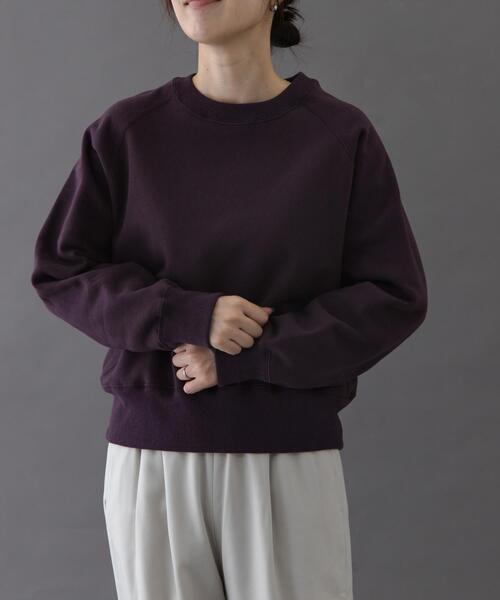 FORK&SPOON（フォークアンドスプーン）の「FORK&SPOON　リサイクルコットン裏毛クルーネックスウェット（スウェット・レディース・オートミール/グリーン系その他/パープル系その他/グレー系その他・1）」の4枚目の写真