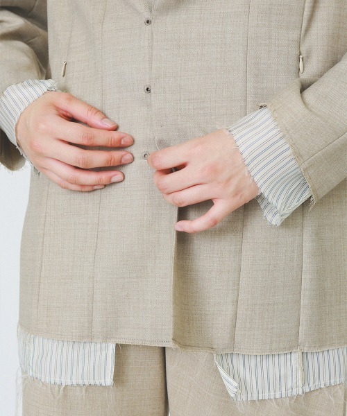 soduk(スドーク)の「【soduk】invisible zip jacket(テーラードジャケット・レディース・ブラック/ベージュ・ONE SIZE)」の22枚目の写真