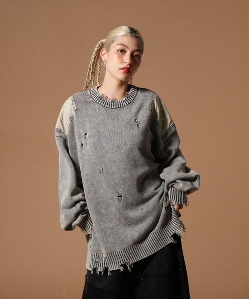 DANKE SCHON(ダンケシェーン)の「DankeSchon/ダンケシェーン/MILS KNIT CREWNECK(ニット/セーター・レディース・ベージュ/ブラック・M/L)」の1枚目の写真