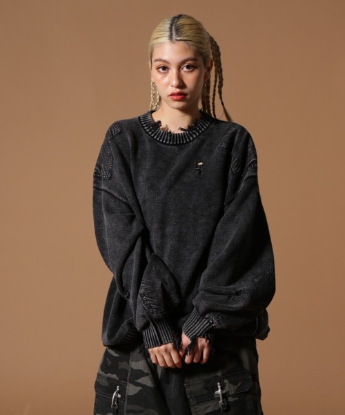 DANKE SCHON(ダンケシェーン)の「DankeSchon/ダンケシェーン/MILS KNIT CREWNECK(ニット/セーター・レディース・ベージュ/ブラック・M/L)」の2枚目の写真