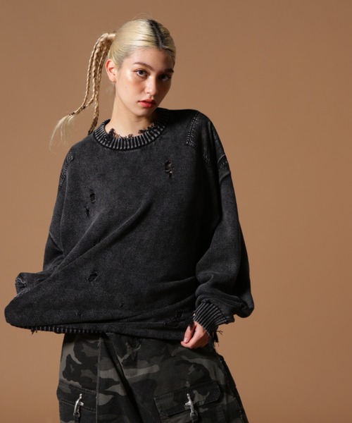 DANKE SCHON(ダンケシェーン)の「DankeSchon/ダンケシェーン/MILS KNIT CREWNECK(ニット/セーター・レディース・ベージュ/ブラック・M/L)」の3枚目の写真
