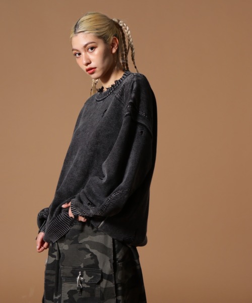 DANKE SCHON(ダンケシェーン)の「DankeSchon/ダンケシェーン/MILS KNIT CREWNECK(ニット/セーター・レディース・ベージュ/ブラック・M/L)」の4枚目の写真