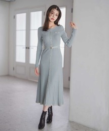 MISCH MASCH | 2025秋冬新作 ラメ配色ニットワンピース(ワンピース)