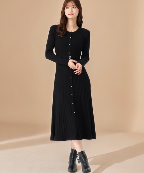 MISCH MASCH（ミッシュマッシュ）の「2025秋冬新作 ラメ配色ニットワンピース（ワンピース・レディース・ブラック/ブルー/グレー・ﾌﾘ-）」の2枚目の写真