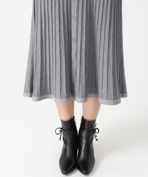 MISCH MASCH（ミッシュマッシュ）の「2025秋冬新作 ラメ配色ニットワンピース（ワンピース・レディース・ブラック/ブルー/グレー・ﾌﾘ-）」の12枚目の写真