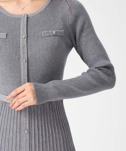 MISCH MASCH（ミッシュマッシュ）の「2025秋冬新作 ラメ配色ニットワンピース（ワンピース・レディース・ブラック/ブルー/グレー・ﾌﾘ-）」の13枚目の写真