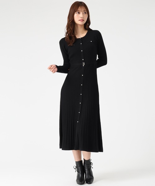 MISCH MASCH（ミッシュマッシュ）の「2025秋冬新作 ラメ配色ニットワンピース（ワンピース・レディース・ブラック/ブルー/グレー・ﾌﾘ-）」の6枚目の写真