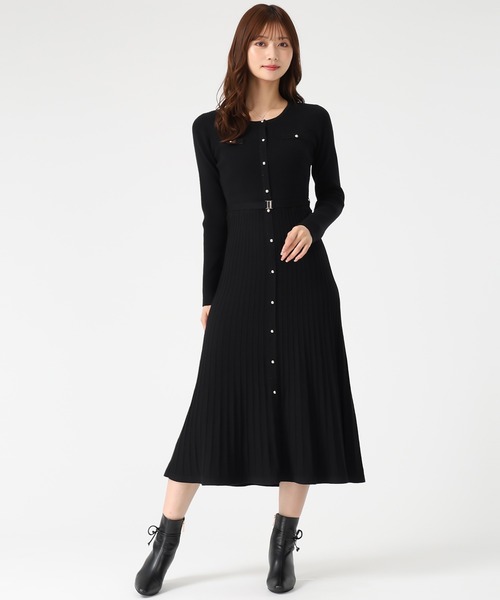 MISCH MASCH（ミッシュマッシュ）の「2025秋冬新作 ラメ配色ニットワンピース（ワンピース・レディース・ブラック/ブルー/グレー・ﾌﾘ-）」の7枚目の写真