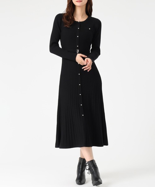 MISCH MASCH（ミッシュマッシュ）の「2025秋冬新作 ラメ配色ニットワンピース（ワンピース・レディース・ブラック/ブルー/グレー・ﾌﾘ-）」の18枚目の写真