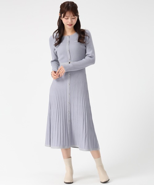 セール】2025秋冬新作 ラメ配色ニットワンピース（ワンピース）｜MISCH