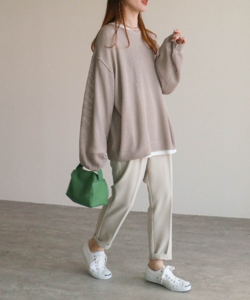 zena（ジェナ）の「メッシュ編みシャイニーラメ透かしニット（ニット/セーター・レディース・ブラック/ブラウン/グレー/ピンク・FREE）」の20枚目の写真