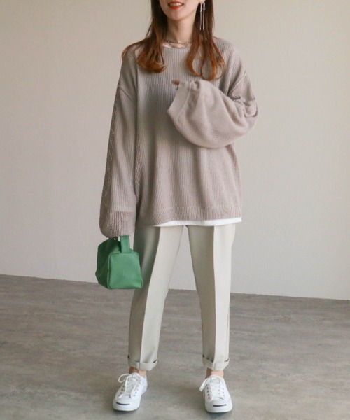zena（ジェナ）の「メッシュ編みシャイニーラメ透かしニット（ニット/セーター・レディース・ブラック/ブラウン/グレー/ピンク・FREE）」の21枚目の写真