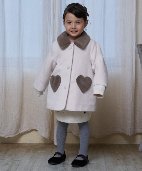 セール】【洗える】ファー衿ハートポケットコート（その他アウター