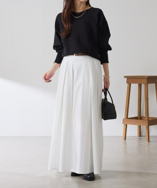 COLLAGE GALLARDAGALANTE（コラージュガリャルダガランテ）の「ボリュームフレアスカート/WEB限定カラー展開（スカート・レディース・グリーン/オフホワイト/ブラック・FREE）」の6枚目の写真