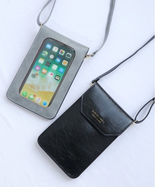 BACKYARD FAMILY（バックヤードファミリー）の「スマホポーチ 入れたまま操作 pmy8802（ショルダーバッグ・レディース・パープル/グレー/ブラック・FREE）」の13枚目の写真