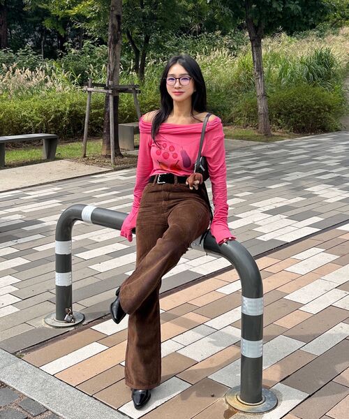 D&G ウエスタンコーデュロイフレアパンツ ブラウン 24/38 *MD798 セール】エンボウォッシュドコーデュロイフレアパンツブラウン（その他