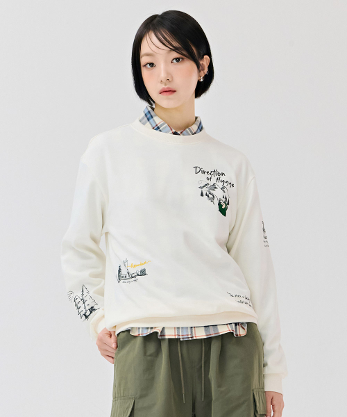 CHASECULT(チェイスカルト)の「ユニセックス全版グラフィックスウェットシャツ-アイボリー(スウェット・メンズ・アイボリー・105/90/100/95)」の4枚目の写真