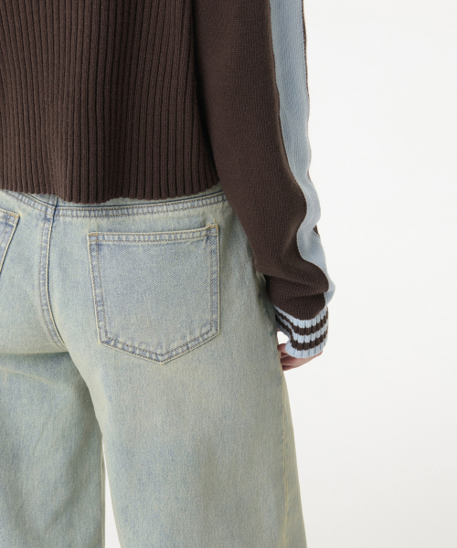 MUSINSA STANDARD WOMAN（ムシンサスタンダードウーマン）の「ウィメンズワイドトラペーズデニムパンツ[イエロースカイブルー]（デニムパンツ・レディース・その他・30/24/25/26/27/28/29）」の6枚目の写真