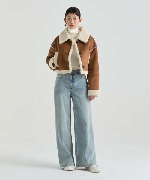 MUSINSA STANDARD WOMAN（ムシンサスタンダードウーマン）の「ウィメンズワイドトラペーズデニムパンツ[イエロースカイブルー]（デニムパンツ・レディース・その他・30/24/25/26/27/28/29）」の17枚目の写真