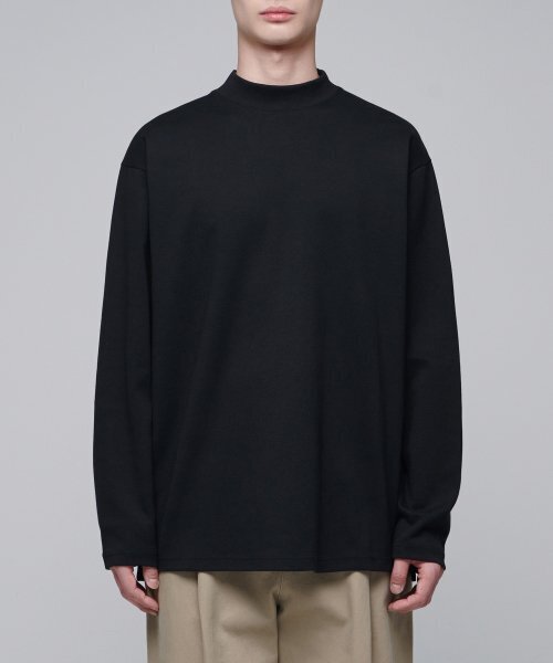 MUSINSA STANDARD（ムシンサスタンダード）の「ポンテモックネック長袖Tシャツ[ブラック]（Tシャツ/カットソー・メンズ・その他・SMALL/MEDIUM/LARGE/X-LARGE/XX-LARGE/XXX-LARGE）」の3枚目の写真