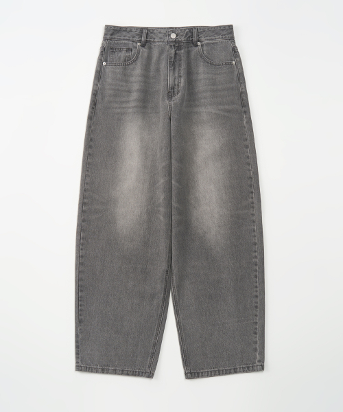TOFFEE(トフィー)の「ウォッシュドバルーンデニムパンツ (グレー)(デニムパンツ・メンズ・その他・SMALL/MEDIUM/LARGE/X-LARGE)」の2枚目の写真