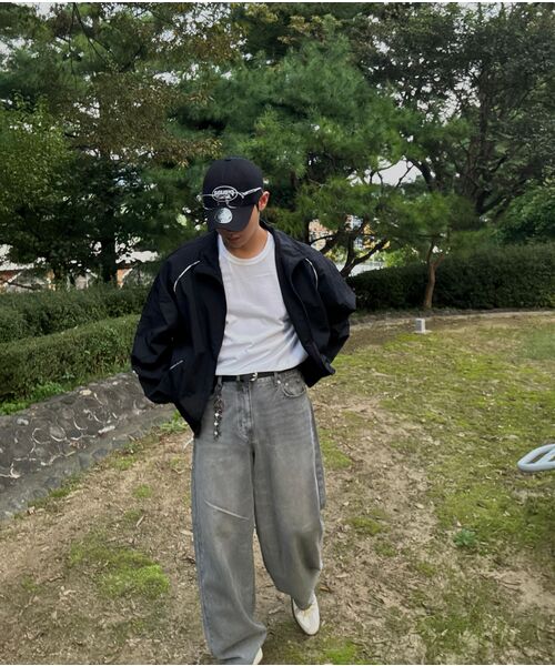 TOFFEE(トフィー)の「ウォッシュドバルーンデニムパンツ (グレー)(デニムパンツ・メンズ・その他・SMALL/MEDIUM/LARGE/X-LARGE)」の11枚目の写真