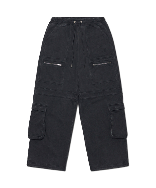 NOMANUAL(NOMANUAL)の「MULTI CARGO SWEATPANTS - WASHED BLACK(スウェットパンツ・レディース・その他・X-LARGE/SMALL/MEDIUM/LARGE)」の1枚目の写真