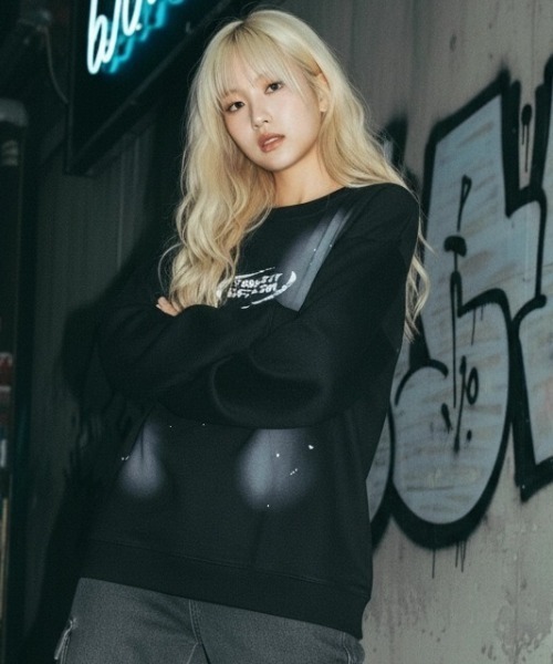 ARULE（アルール）の「A'GEM/9 × .kom 『ARULE/アルール』 Spray Art Graphic Sweat/スプレーアートグラフィックスウェット（Tシャツ/カットソー・メンズ・ブラック/ホワイト・XL）」の17枚目の写真
