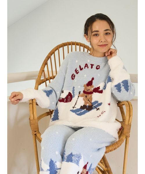 セール】【HOLIDAY】スキーベアジャガードプルオーバー（ルームウェア