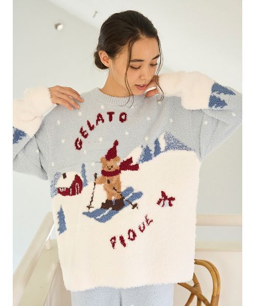 HOLIDAY】スキーベアジャガードプルオーバー（ルームウェア/パジャマ