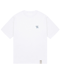 [ユニセックス]スモールクラウドベアスマイル半袖Tシャツ_ホワイト