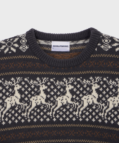 GLW(ジーエルダブリュ)の「クラシックノルディックニットチャコール(ニット/セーター・レディース・その他・LARGE/SMALL/MEDIUM)」の2枚目の写真