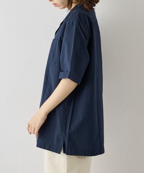 FRED PERRY(フレッドペリー)の「【FRED PERRY】SEERSUCKER REVERE COLLAR SHIRT M2471(シャツ/ブラウス・メンズ・オフホワイト/チャコールグレー/ネイビー・M/S/XL/L)」の7枚目の写真