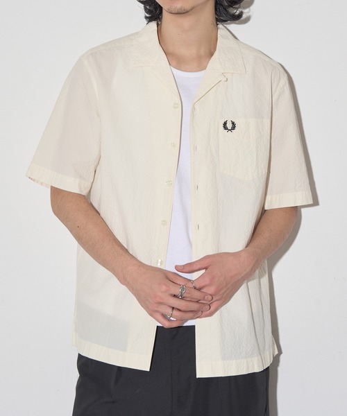 FRED PERRY(フレッドペリー)の「【FRED PERRY】SEERSUCKER REVERE COLLAR SHIRT M2471(シャツ/ブラウス・メンズ・オフホワイト/チャコールグレー/ネイビー・M/S/XL/L)」の21枚目の写真