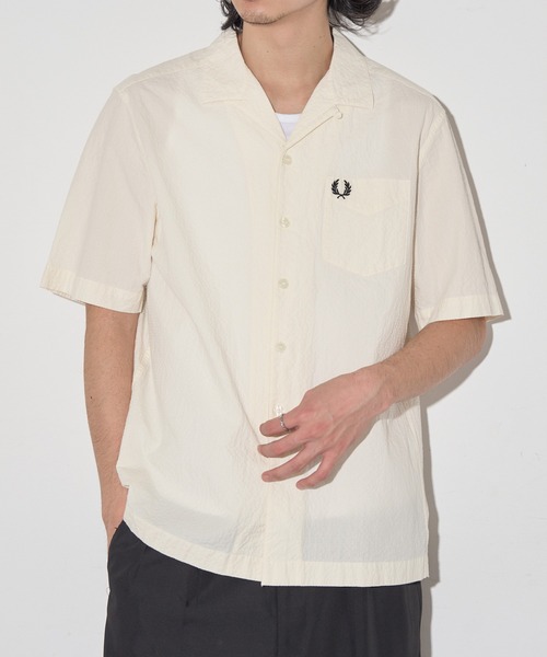 FRED PERRY(フレッドペリー)の「【FRED PERRY】SEERSUCKER REVERE COLLAR SHIRT M2471(シャツ/ブラウス・メンズ・オフホワイト/チャコールグレー/ネイビー・M/S/XL/L)」の19枚目の写真